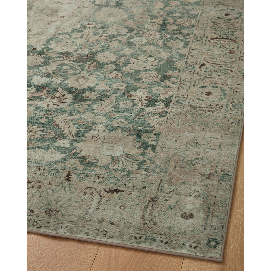 Magnolia Home By Joanna Gaines X Loloi Sinclair Machine Washable Jade / Sand Area Rug Magnolia Home by Joanna Gaines x Loloi Rug Size: Rectangle 5' x 7'