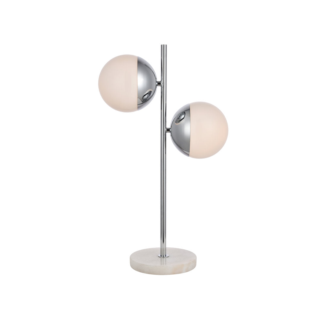 Yearby 23" Table Lamp Mercury Row® Base Color: Chrome, Shade Color: Frosted White