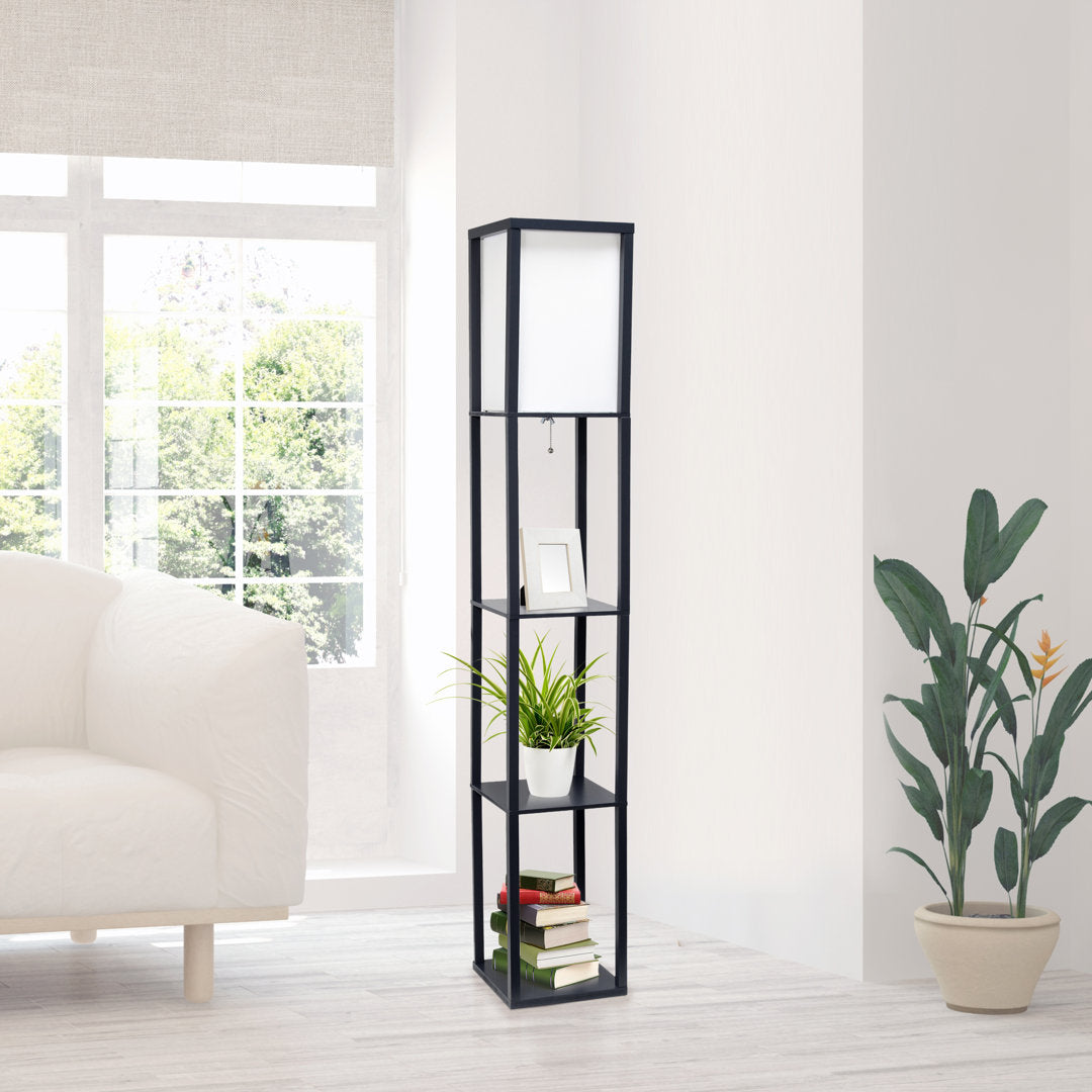 Abeyta 62.75" Column Floor Lamp Mercury Row® Teen Bulb Included: No, Base Finish: Black