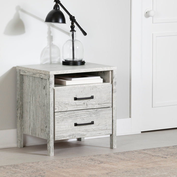 Gravity 2 - Drawer Nightstand South Shore Color: Seaside Pine/Black