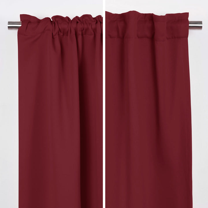 Bantam Solid Blackout Thermal Rod Pocket Curtain Panels (Set of 2) Ebern Designs Curtain Color: Burgundy Size per Panel: 52" W x 84" L