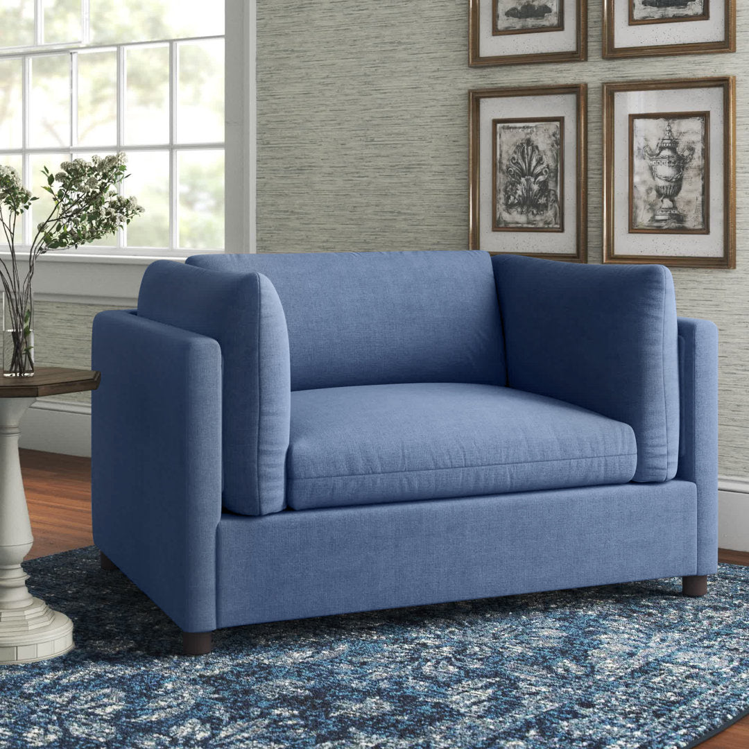 Montevallo 50.5" Wide Polyester Chair and a Half Wade Logan® Upholstery Color: Navy