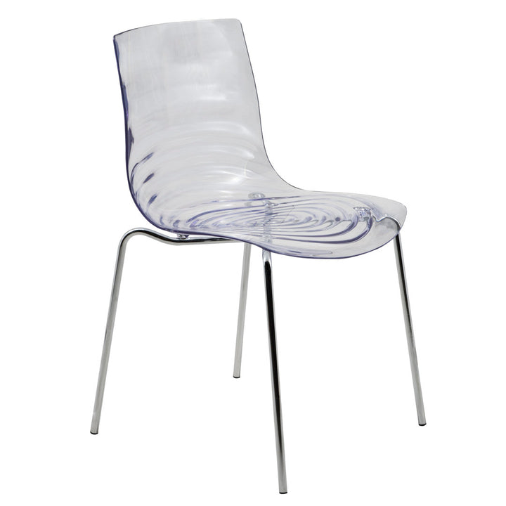 Lerner Plastic Dining Side Chair with Chrome Base Ivy Bronx Color: Clear