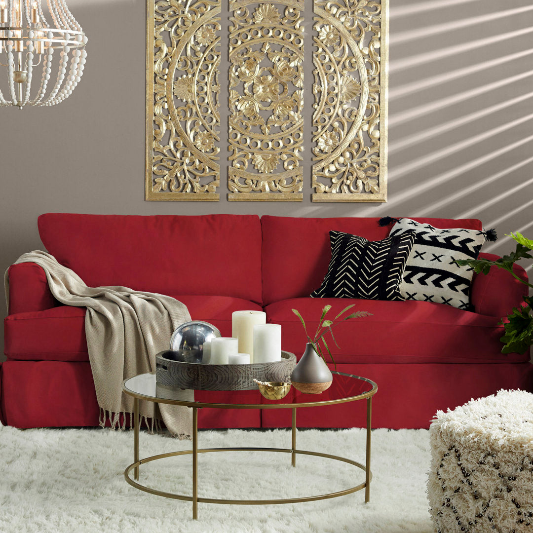 Lucia 93" Recessed Arm Slipcovered Sofa Bed Wayfair Custom Upholstery™ Fabric: Topsider Twill