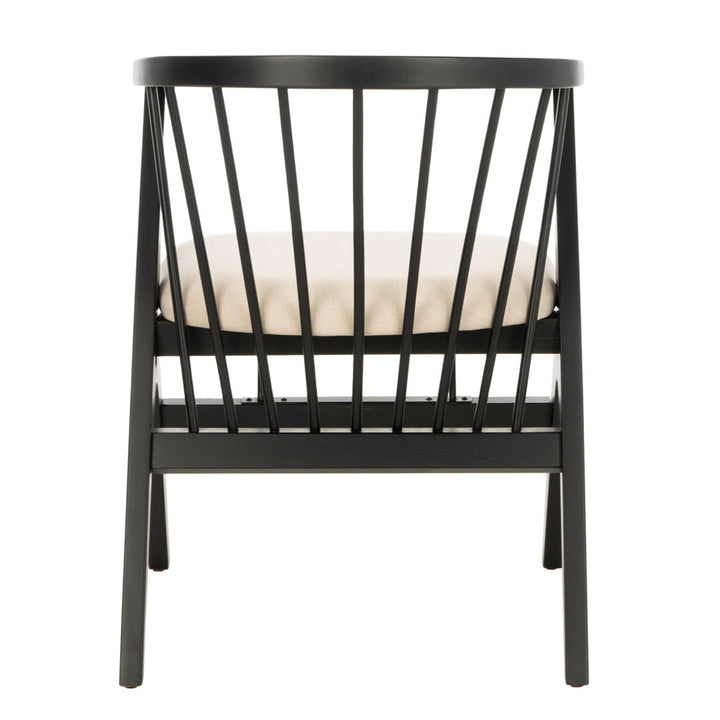 Artemis Slat Back Side Chair in Black (Set of 2) Mistana™ Color: Black, Upholstery Color: Beige