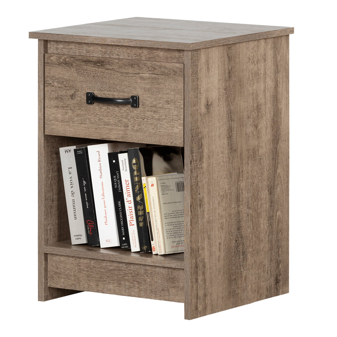 Tassio 1 Drawer Nightstand South Shore Color: Weathered Oak