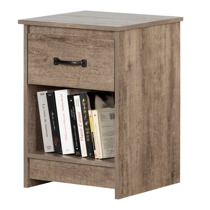 Tassio 1 Drawer Nightstand South Shore Color: Weathered Oak