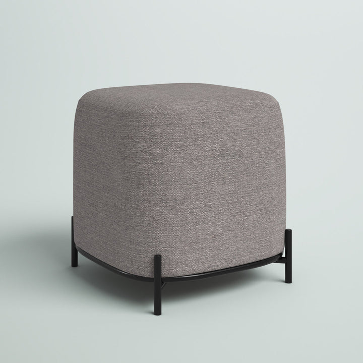 Ohman 16.5'' Wide Square Cube Ottoman Mercury Row® Leg Color: Black Body Fabric: Gray Basketweave