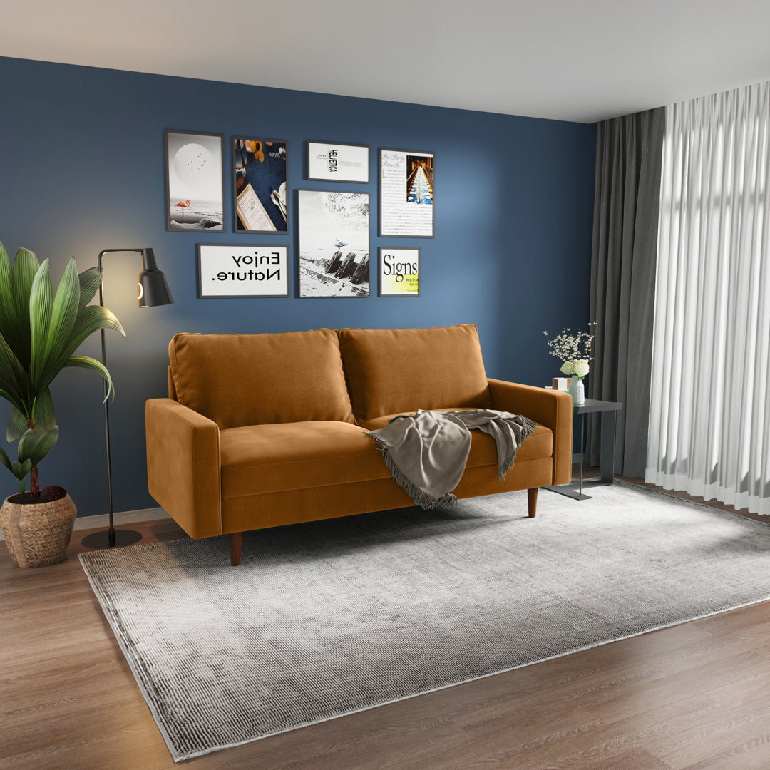 Markham 70" Velvet Square Arm Sofa Willa Arlo™ Interiors Fabric: Ginger Polyester