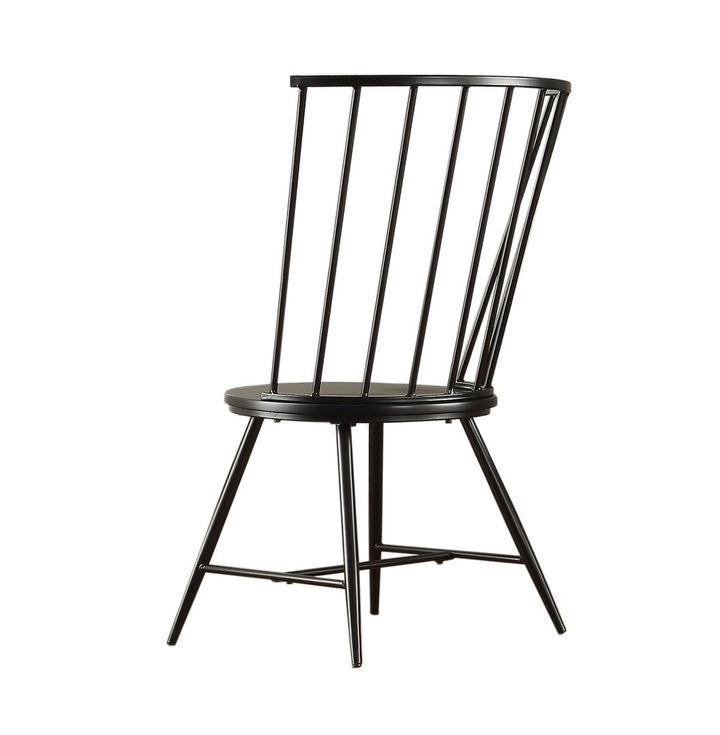 Kennamer Metal Slat Back Side Chair (Set of 2) Laurel Foundry Modern Farmhouse® Color: Black