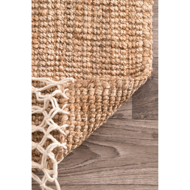 Werts Handmade Tufted Farmhouse Jute Tasseled Brown Rug Bay Isle Home™ Rug Size: Runner 2'6" x 8'