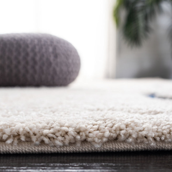 Ashal Abstract Cream/Blue Area Rug Wade Logan® Rug Size: Square 11'