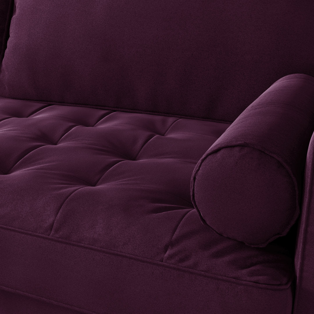 Sellner 70" Velvet Square Arm Tufted Seat Sofa George Oliver Fabric: Eggplant Velvet