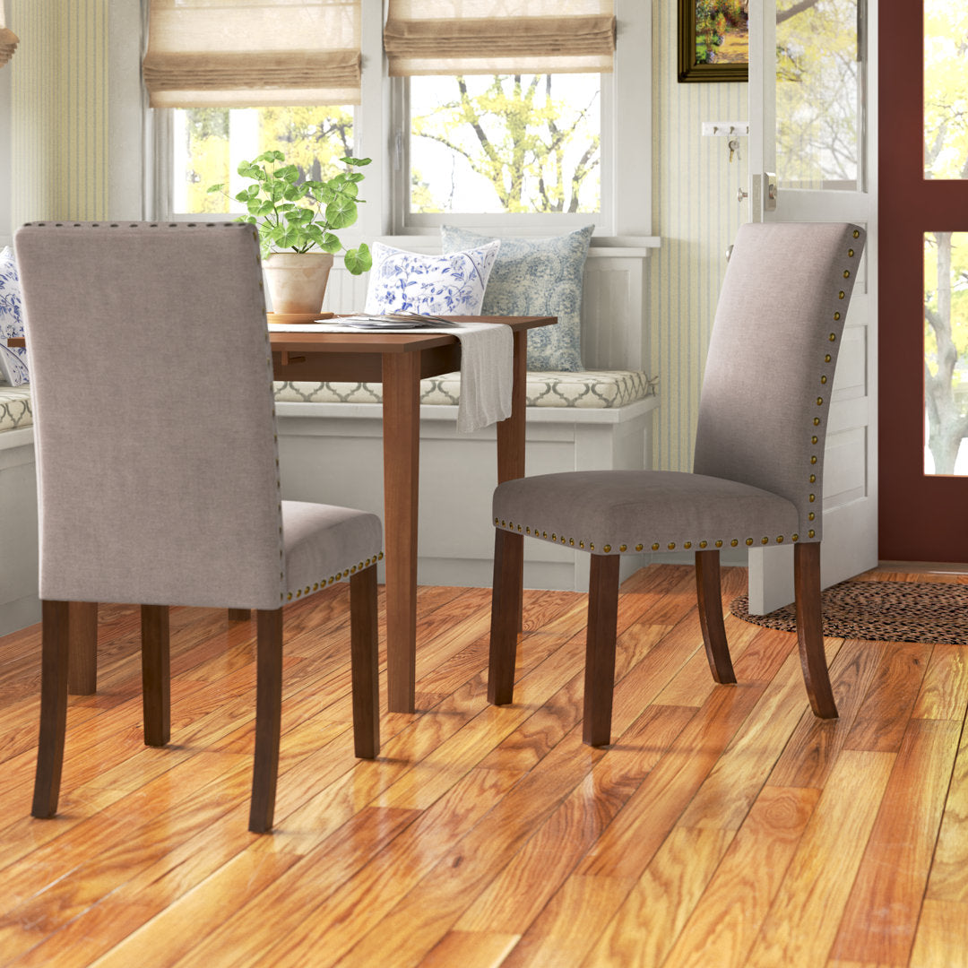 Bontrager Linen Dining Room Parsons Chair (Set of 2) Andover Mills™ Upholstery Color: Taupe