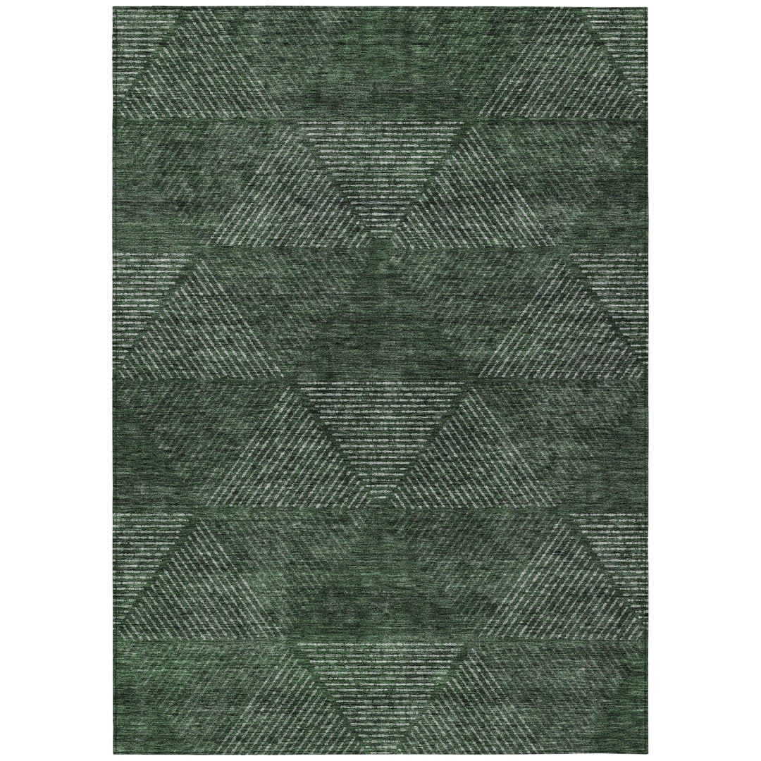Malchow Geometric Machine Woven Polyester Indoor / Outdoor Area Rug in Green Langley Street® Rug Size: Rectangle 8' x 10'