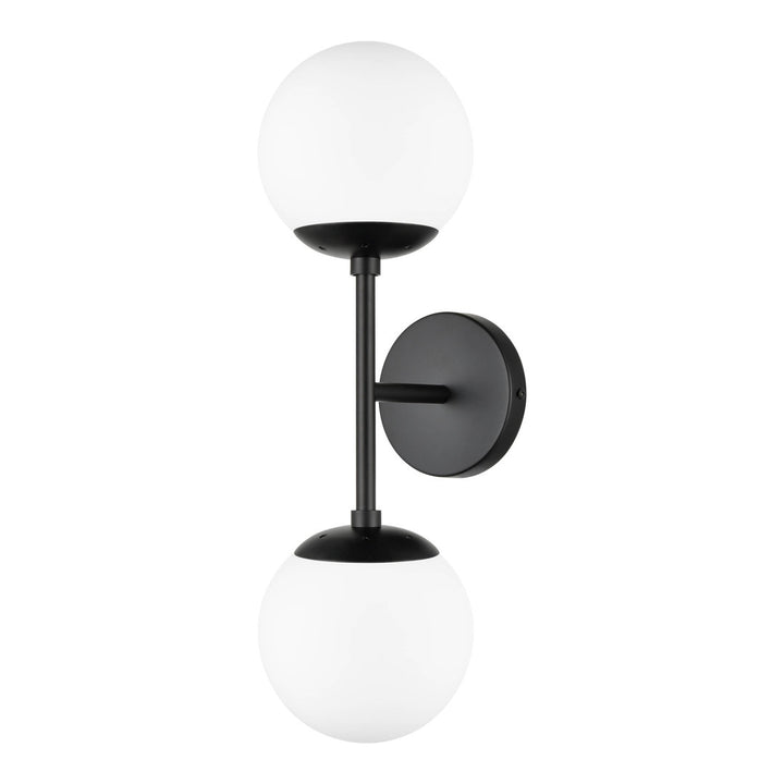 Cournoyer 2-Light Dimmable Wallchiere George Oliver Shade Color: White Finish: Black
