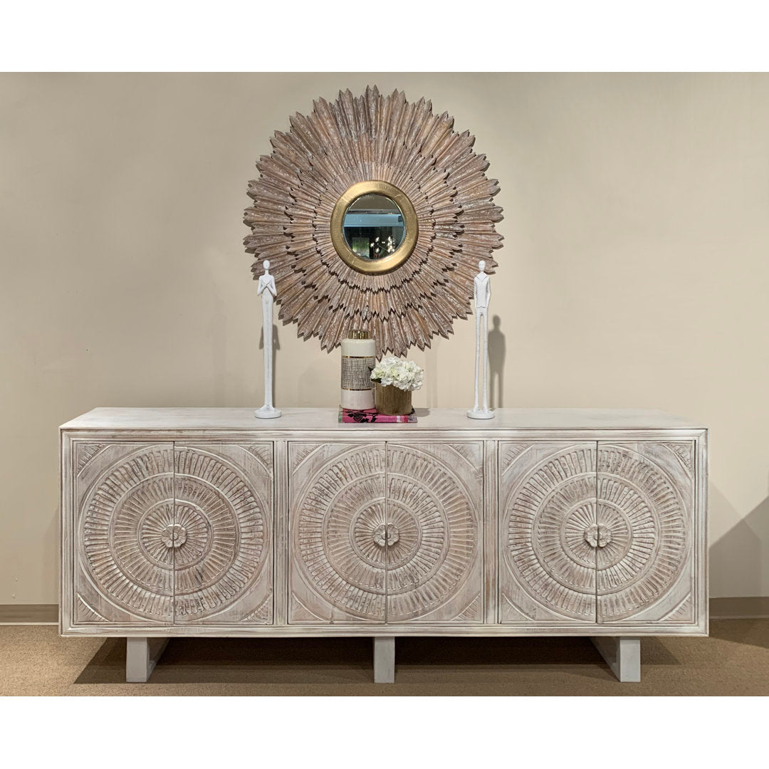 Grasser 95'' Wide Acacia Solid Wood Sideboard Langley Street®