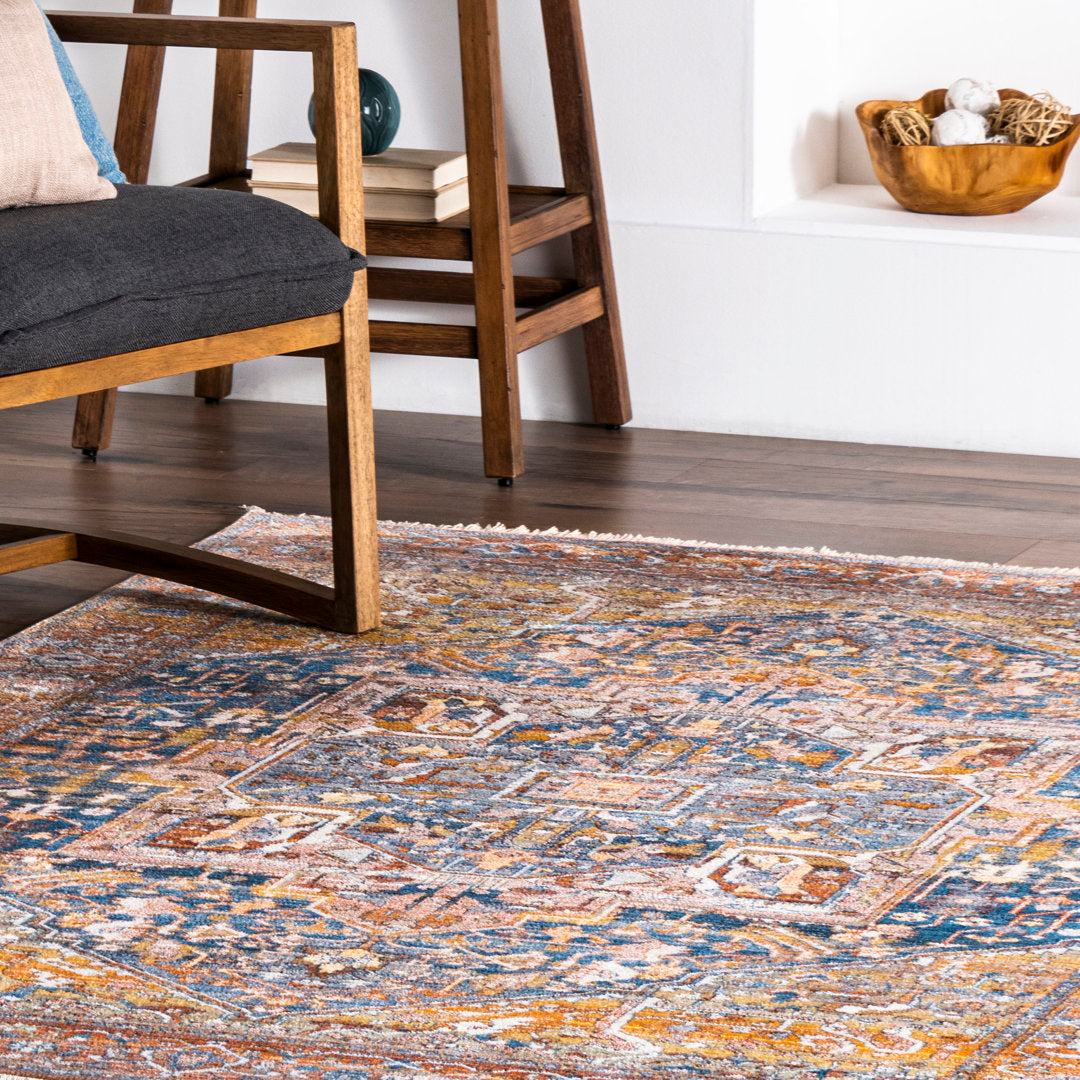 Windmere Traditional Oriental Medallion Rust/Brick/Navy Area Rug Langley Street® Rug Size: Rectangle 12' x 15'