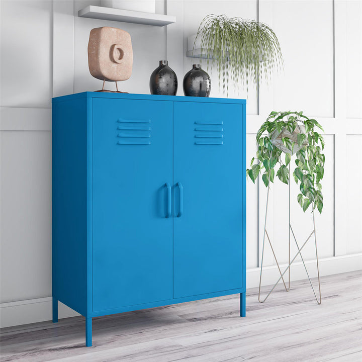 Cache 2 - Door Metal Accent Cabinet Novogratz Color: Bright Blue