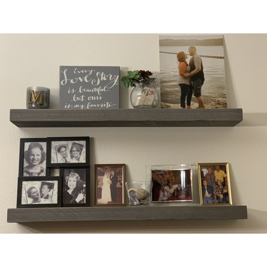 Eneas Pine Solid Wood Floating Shelf Millwood Pines Size: 2" H x 30" W x 6" D Finish: Gray
