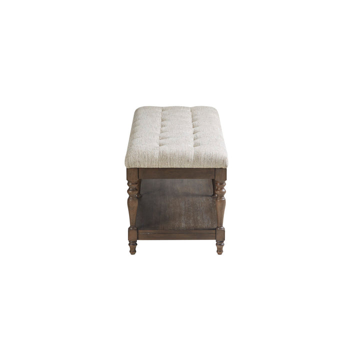 Martha Stewart Highland Tufted Accent Bench with Shelf Martha Stewart