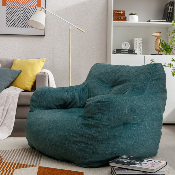Medium Bean Bag Chair Viv + Rae™ Body Fabric: Green Linen
