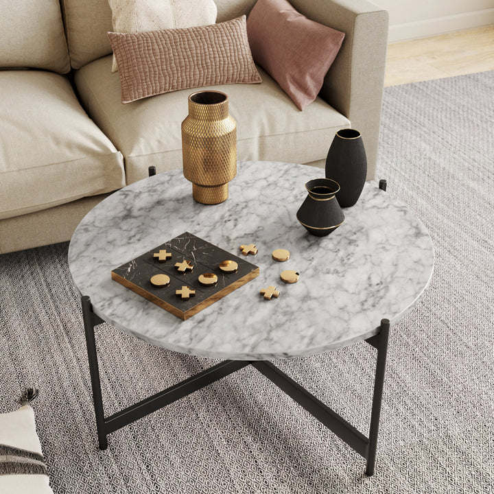 Belynda Cross Legs Coffee Table Wrought Studio™ Color: Black