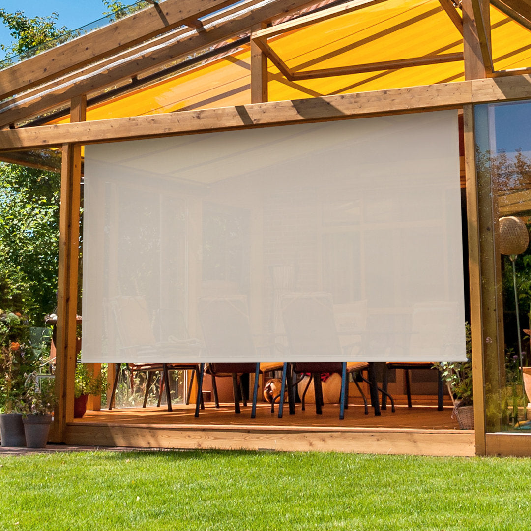 Hillhouse Semi-Sheer Outdoor Roller Shade Symple Stuff Color: Palm Blind Size: 48"W x 96"L