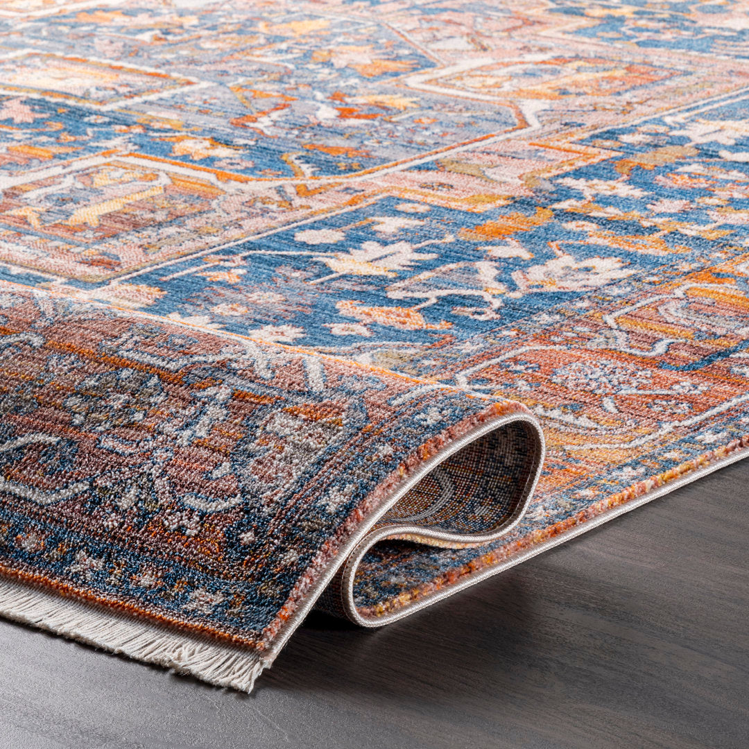 Windmere Traditional Oriental Medallion Rust/Brick/Navy Area Rug Langley Street® Rug Size: Runner 2'6" x 12'