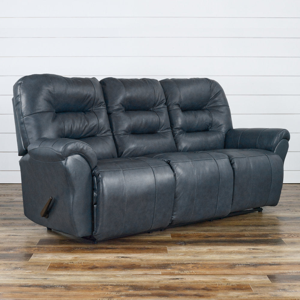 Braydin 85.5" Genuine Leather Pillow Top Arm Reclining Sofa Hokku Designs