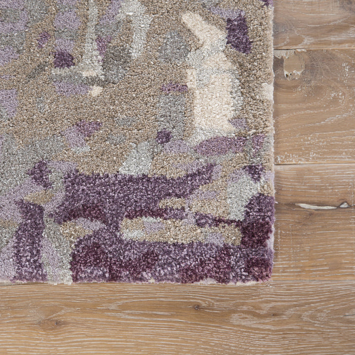 Fleishman Abstract Handmade Tufted Purple/Gray Area Rug 17 Stories Rug Size: Rectangle 2' x 3'