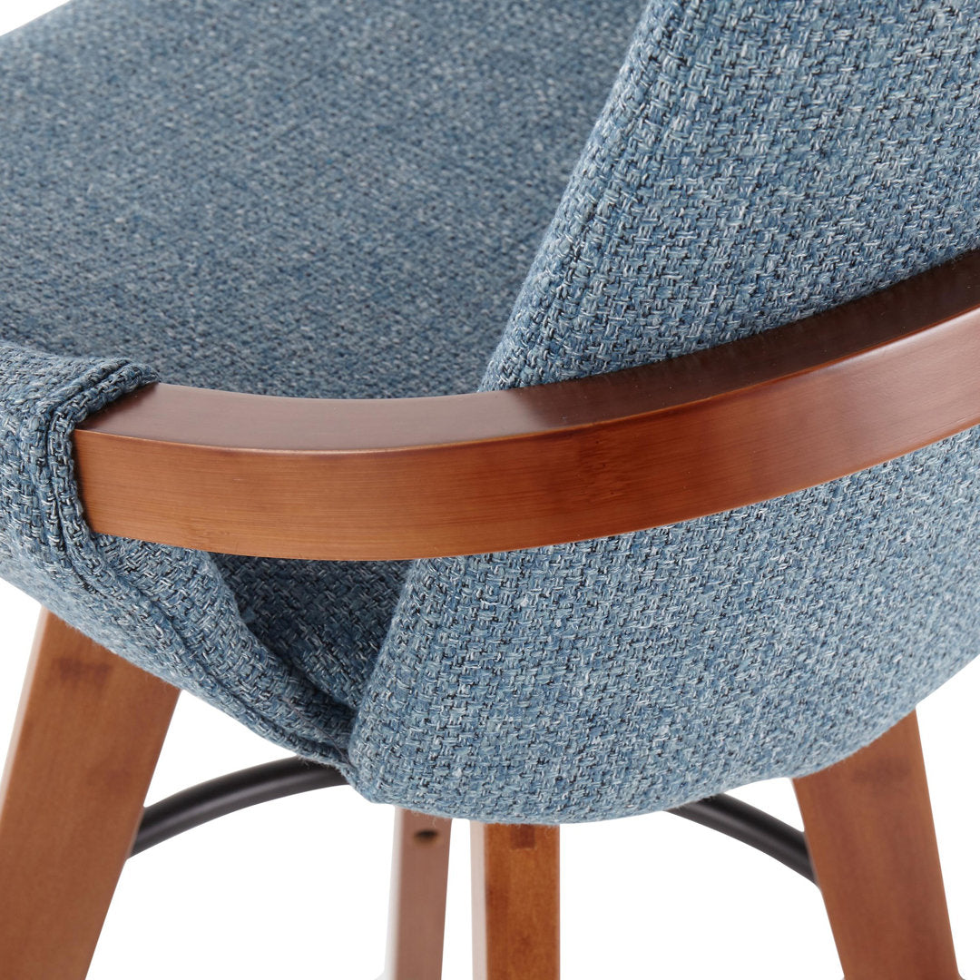 Whitacre Swivel Stool Wade Logan® Upholstery: Blue Noise Tweed, Seat Height: Counter Stool (26" Seat Height)