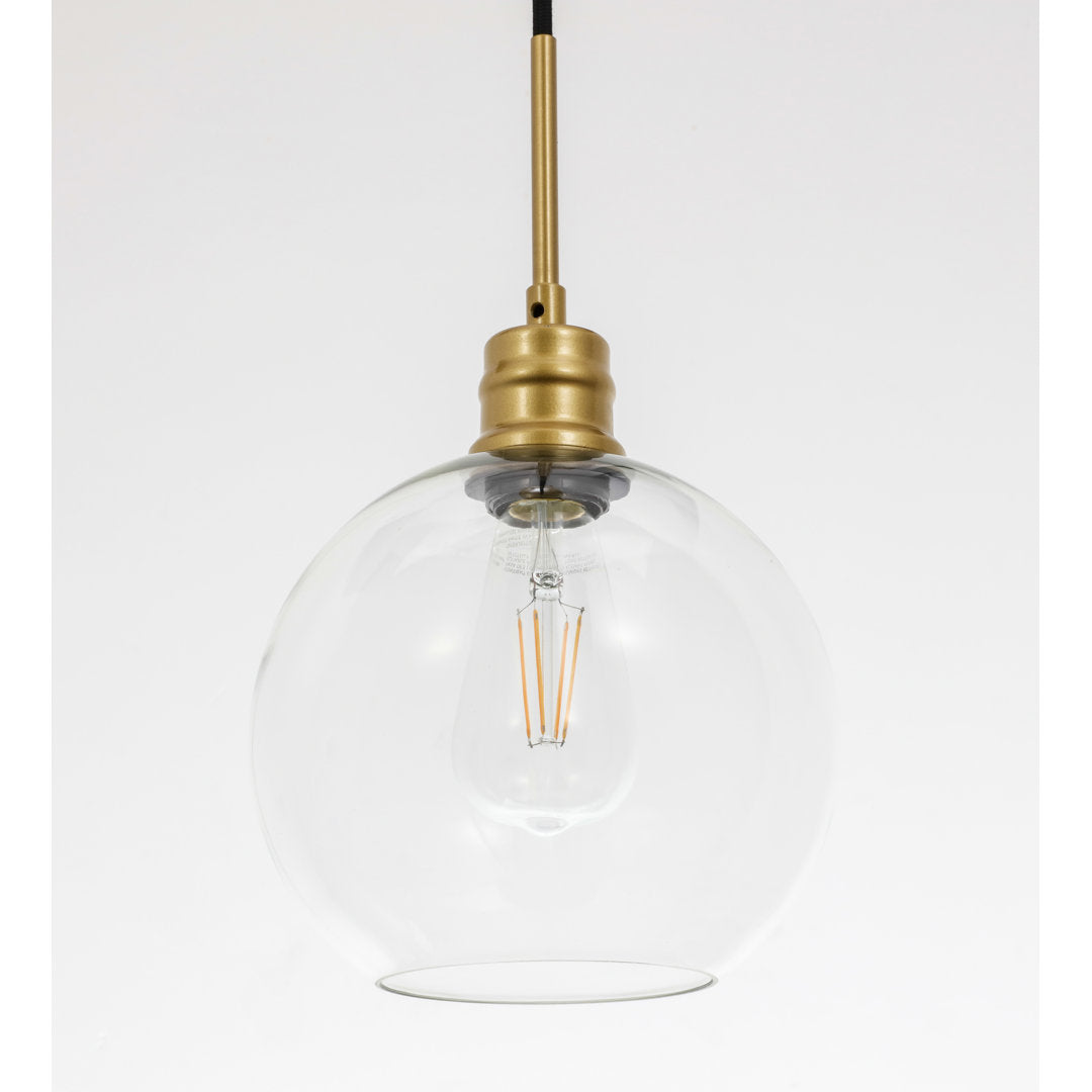 Hammel 1 - Light Single Globe Pendant Wade Logan® Size: 10" H x 8" W x 8" D Finish: Brass