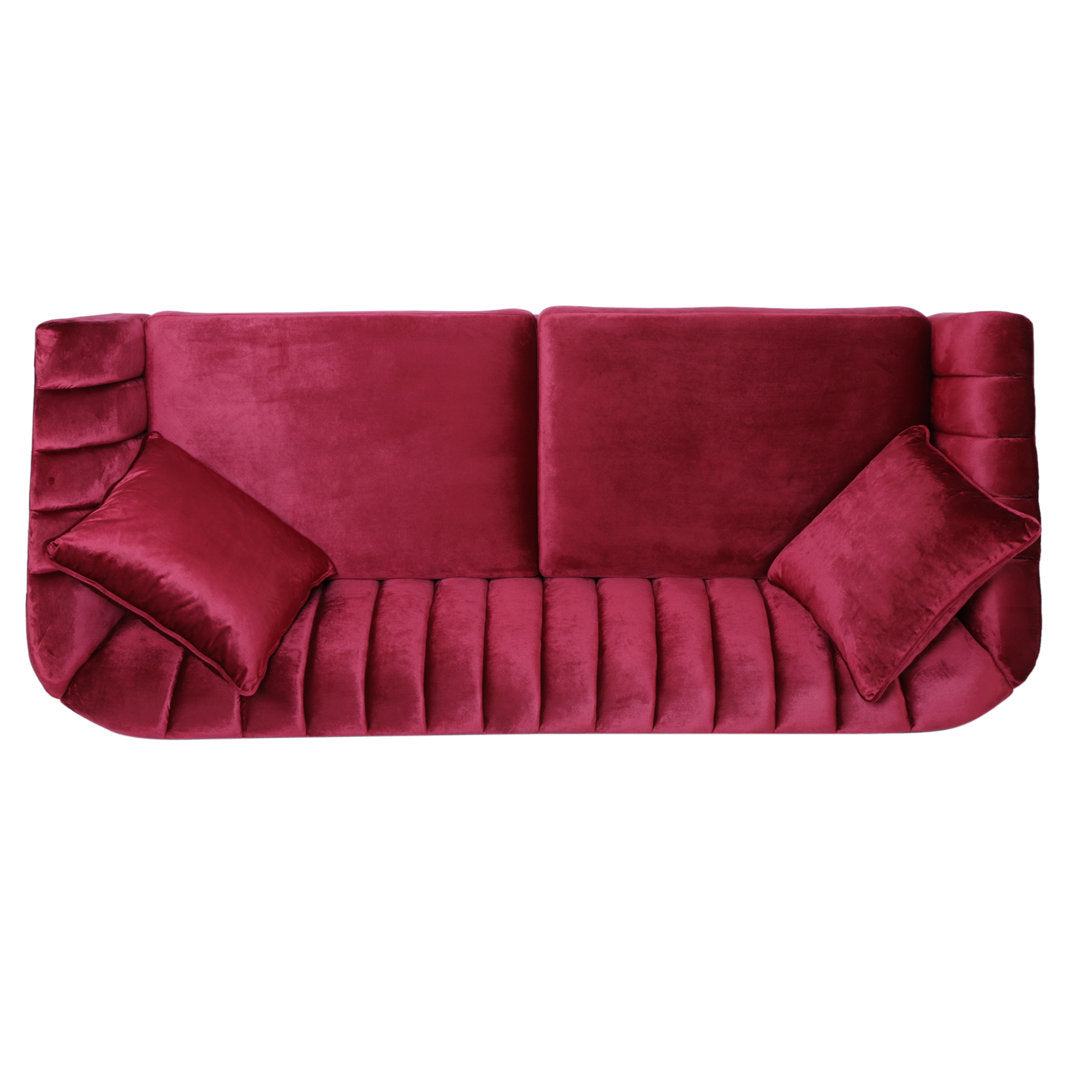 Lawson 84.5" Recessed Arm Sofa Kelly Clarkson Home Upholstery Color: Wine