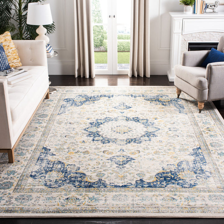 Annette Oriental Ivory/Blue Area Rug Langley Street® Rug Size: Rectangle 12' x 18'