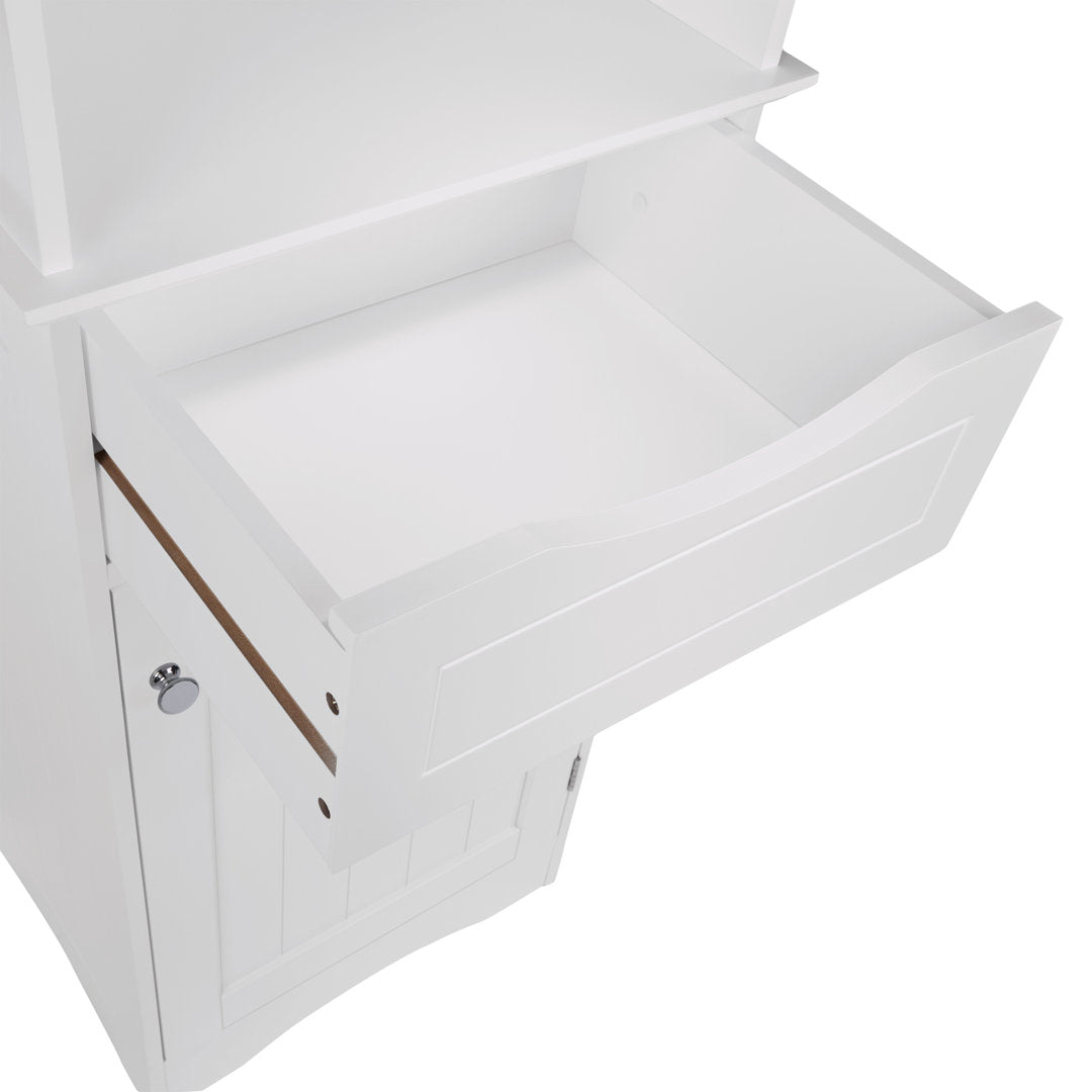 RiverRidge Ashland Tall Bathroom Storage Linen Cabinet and Organizer with Drawer and Shelves RiverRidge Home Finish: White