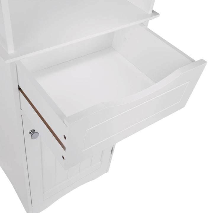 RiverRidge Ashland Tall Bathroom Storage Linen Cabinet and Organizer with Drawer and Shelves RiverRidge Home Finish: White