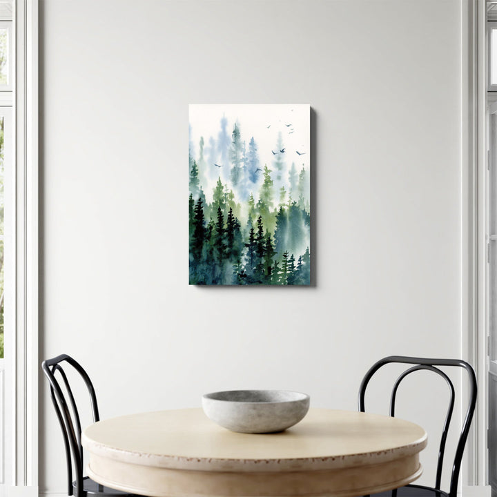 Treeline by Katrina Pete - Wrapped Canvas Painting Print Kelly Clarkson Home Frame Color: Walnut Size: 30" H x 20" W   Format: Framed Print with Mat