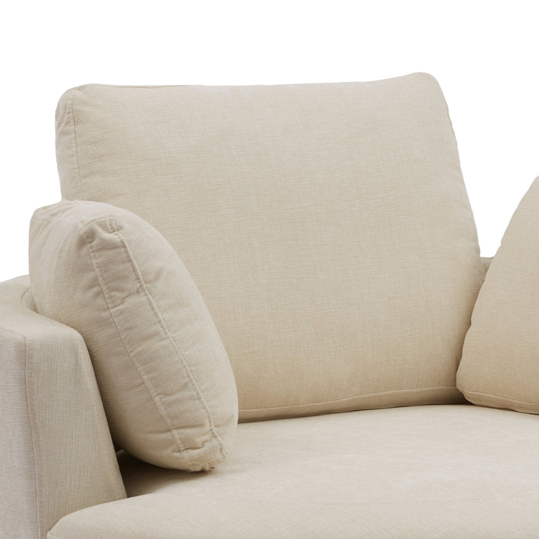 42" Wide Slipcovered Swivel Barrel Chair Latitude Run® Body Fabric: Beige Chenille