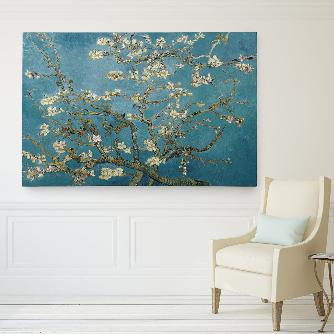 Almond Blossom' Print of Painting on Wrapped Canvas Vault W Artwork Size: 32" H x 48" W x 1.5" D