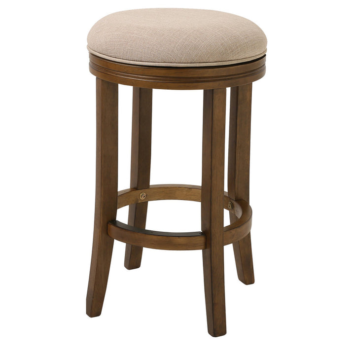 Mcgriff Solid Wood Swivel Backless Counter Height Bar Chair With Footrest Charlton Home® Color: Honeysuckle Seat Height: Counter Stool (26" Seat Height)