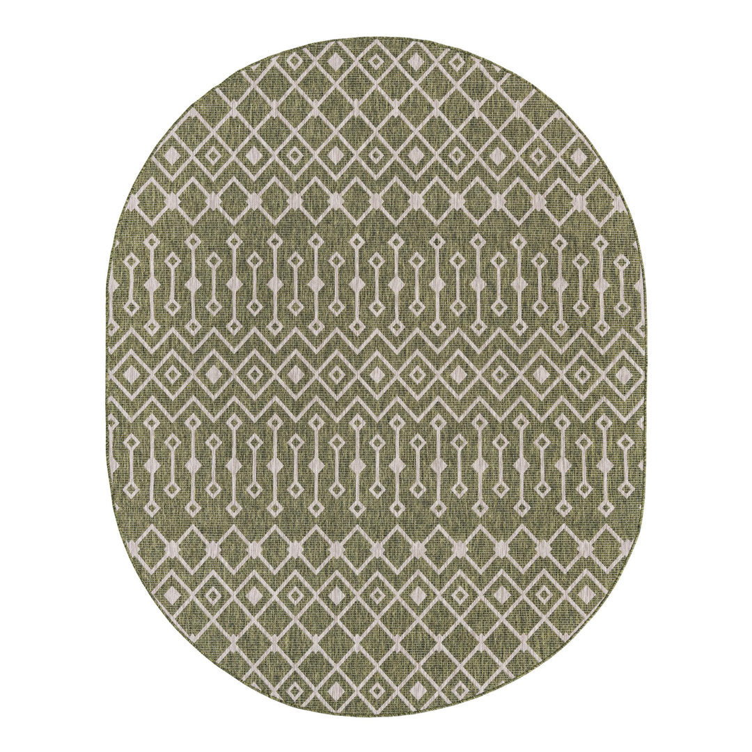 Adley Southwestern Green/Beige Indoor/Outdoor Area Rug Gracie Oaks Rug Size: Oval 5'3" x 8'