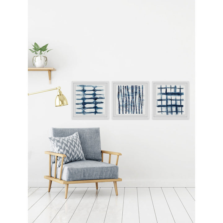 Indigo Study VII Triptych - 3 Piece Picture Frame Print Set Dakota Fields Size: 24" H x 24" W x 1.5" L