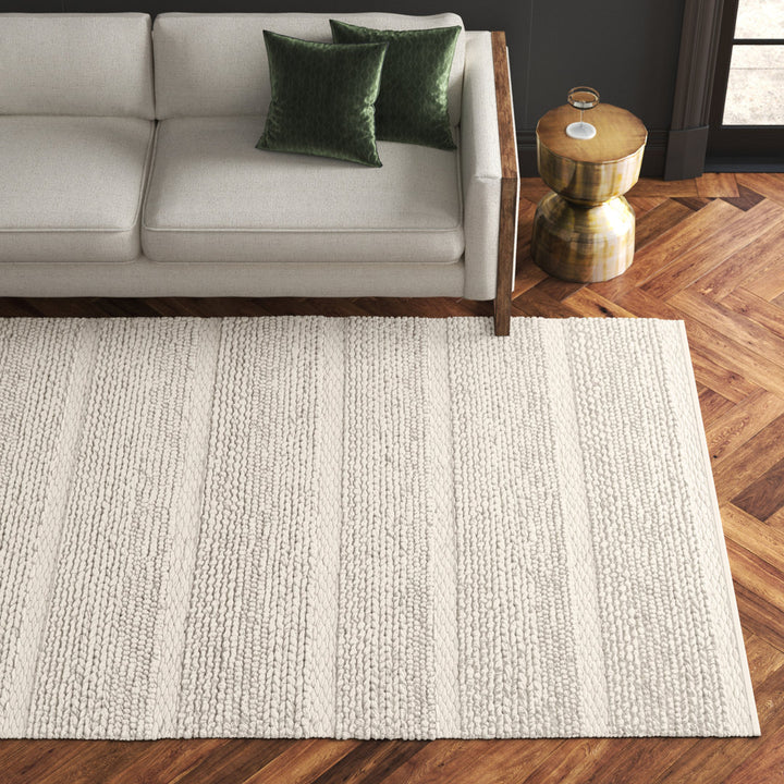 Zekia Handwoven Wool Ivory Area Rug Joss & Main Rug Size: Runner 2'6" x 10'