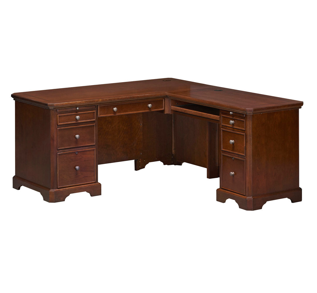 Knisely L-Shape Computer Desk Lark Manor™ Color: Cinnamon