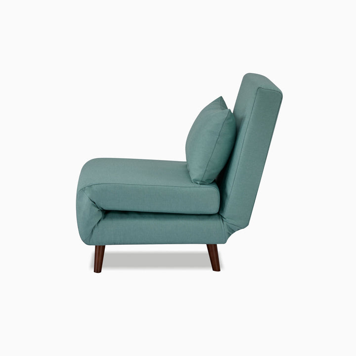 Jacquelyn 30.31" Wide Convertible Chair Mercury Row® Teen Leg Color: Coffee Fabric: Seafoam Polyester