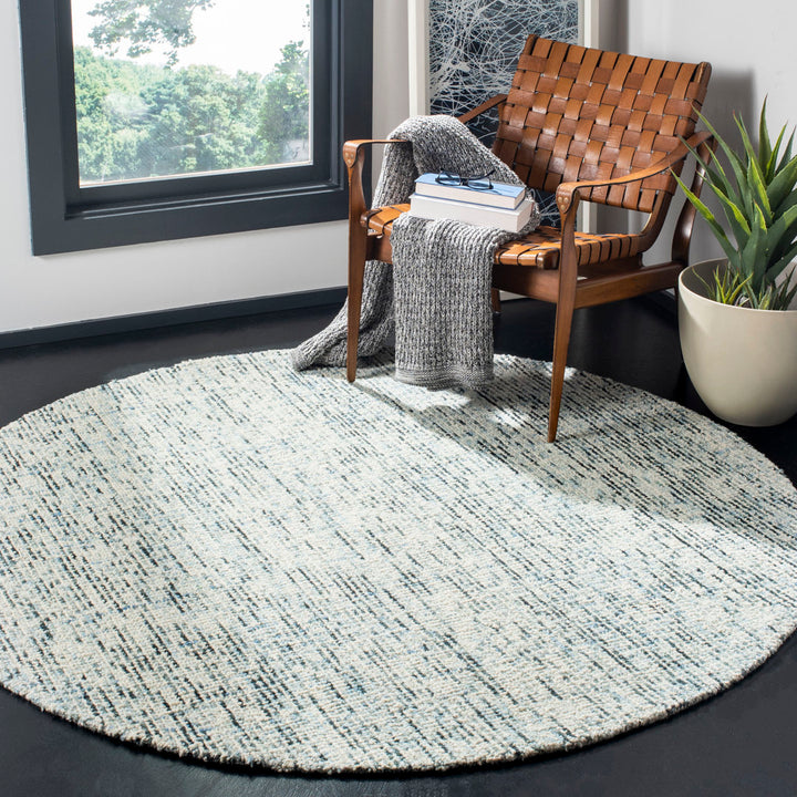 Abstract Hand Tufted Wool Rug Ebern Designs Rug Size: Square 8'