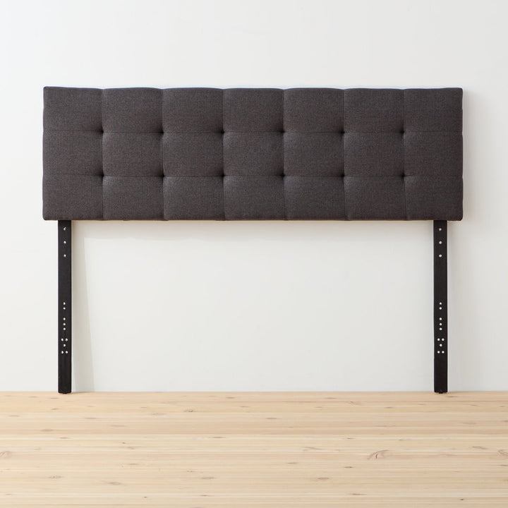Aijha Square Tufted Upholstered Headboard Lark Manor™ Color: Charcoal Textured Size: King