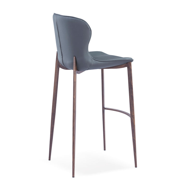 Albert Upholstered Bar & Counter Stool Upper Square™ Upholstery Color: Gray, Base Color: Wood Veneer Seat Height: Counter Stool (24” Seat Height)