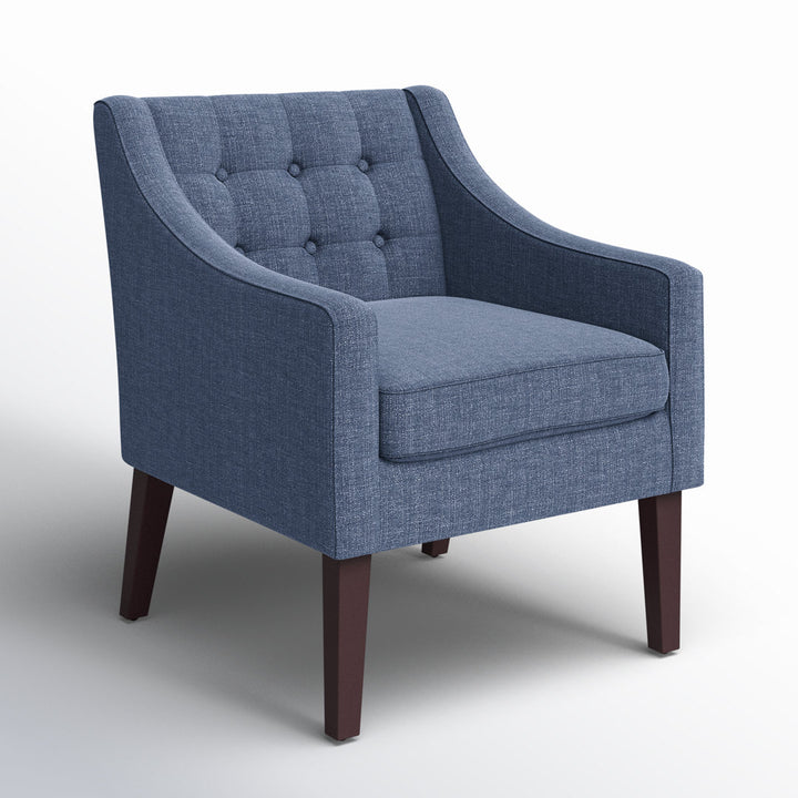 Clopton 26" Wide Mid-Century Modern Tufted Accent Armchair Hashtag Home Fabric: Navy Blue Polyester Blend